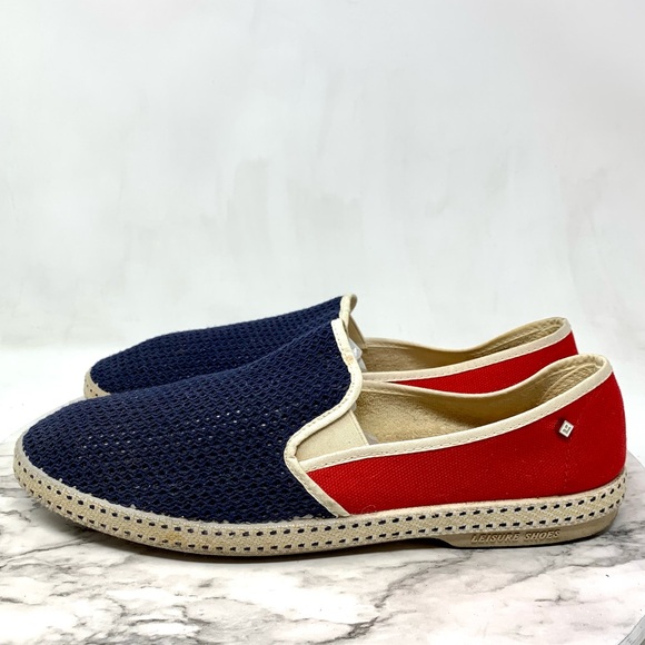 Riviera\'s Classic Canvas & Mesh Slip-On Loafer in Red/Blue 11/45 Mens Preppy